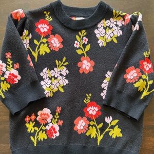 THML Floral Short Sleeve Sweater